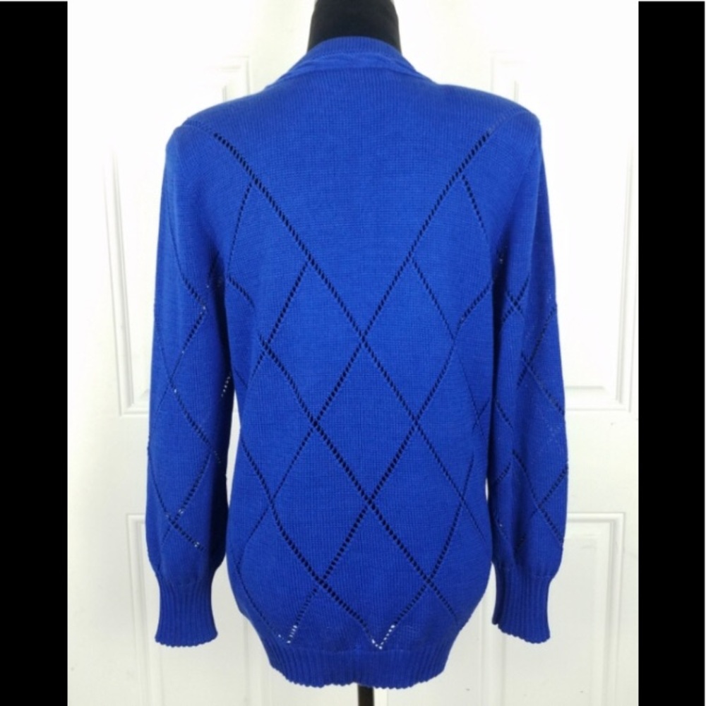 Vintage Peruvian Connection knit Cardigan Sweater 💯 Pima cotton, size Large - Picture 3 of 12